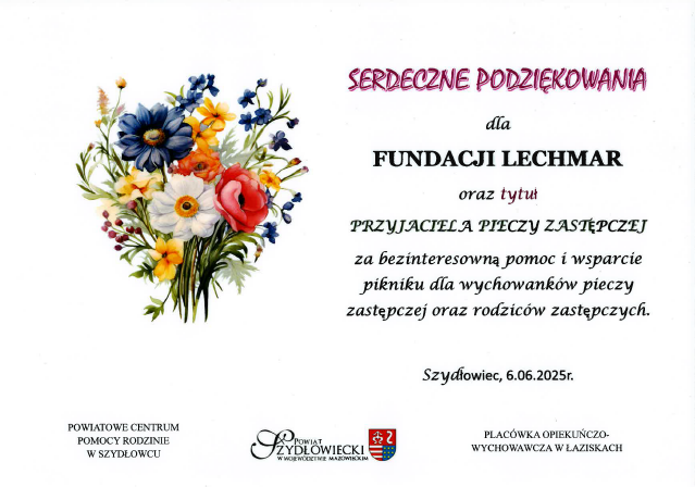 Podziekowanie Fundacja 1